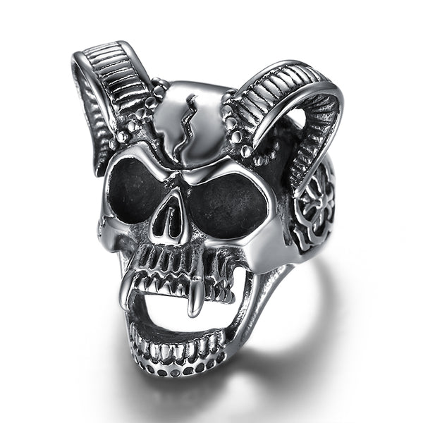 Skull Head of Sheep Titanium Rings