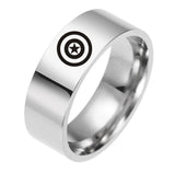 Film around the US captain titanium steel ring ring stainless steel tail ring