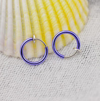 1 Pair 13mm Punk Goth False Hoop Earrings Septum Clip on Boby Nose Lip Ear Fake Piercing Rings Stud