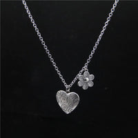Punk Rock Flower Bear Heart Pendant Necklace Hip Hop Stainless Steel Jewelry Cool for Women Girl GiftsParty Nightclub Gifts
