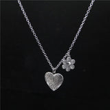 Punk Rock Flower Bear Heart Pendant Necklace Hip Hop Stainless Steel Jewelry Cool for Women Girl GiftsParty Nightclub Gifts
