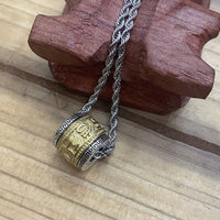 S925 Silver Thai Silver Worn Pendant Six character Words of Truth Necklace Retro Accessories Couple Male Birthday Gifts to Female Direct Selling