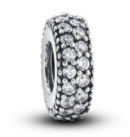 BAMOER 925-sterling-silver Inspiration Within Spacer Clear CZ Charm Fit Bracelet DIY PAS066