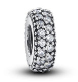 BAMOER 925-sterling-silver Inspiration Within Spacer Clear CZ Charm Fit Bracelet DIY PAS066