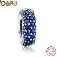 BAMOER 925-sterling-silver Inspiration Within Spacer Clear CZ Charm Fit Bracelet DIY PAS066