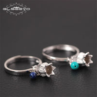 Handmade 925 Sterling Silver Hollow Small Flower Ring For Women