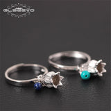 Handmade 925 Sterling Silver Hollow Small Flower Ring For Women