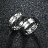 Titanium Romantic Couple Ring His Queen Her King DIY Engraved Alliance Engagement Wedding Rings For Men Women Jewelry