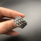 925 Sterling Silver Trendy Thai Silver Flower Ladies Finger Rings Jewelry For Women Open Ring Never Fade Gift
