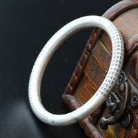 S999 Sterling Silver Jewelry Wholesale Handmade Silver Bangle Buddhist Sutra Compassionate Silver Bangle Women
