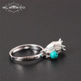 Handmade 925 Sterling Silver Hollow Small Flower Ring For Women
