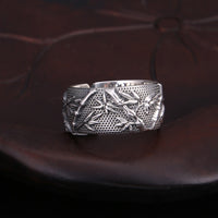 Ethnic Buddha Custom Adjustable Ring 100% S999 Sterling Silver  Lucky Scripture Mantra LOVE Ring R12