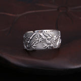 Ethnic Buddha Custom Adjustable Ring 100% S999 Sterling Silver  Lucky Scripture Mantra LOVE Ring R12