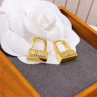 Small Jewelry Earrings High-End French Creative Lock Ear Buckle Niche Korean Style Female Earrings