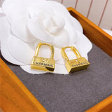 Small Jewelry Earrings High-End French Creative Lock Ear Buckle Niche Korean Style Female Earrings