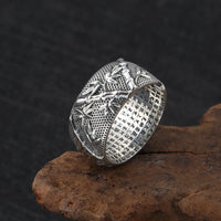Ethnic Buddha Custom Adjustable Ring 100% S999 Sterling Silver  Lucky Scripture Mantra LOVE Ring R12