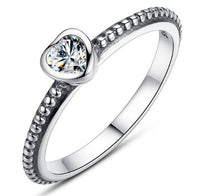 925 Sterling Silver Ring Love Heart Ring