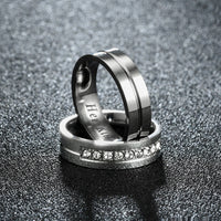 Titanium Romantic Couple Ring His Queen Her King DIY Engraved Alliance Engagement Wedding Rings For Men Women Jewelry