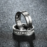 Titanium Romantic Couple Ring His Queen Her King DIY Engraved Alliance Engagement Wedding Rings For Men Women Jewelry