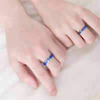 Beautiful Thinking About The Night Couple 925 Sterling Silver Jewelry Fashion Moon And Sun Blue Van Gogh Opening Rings