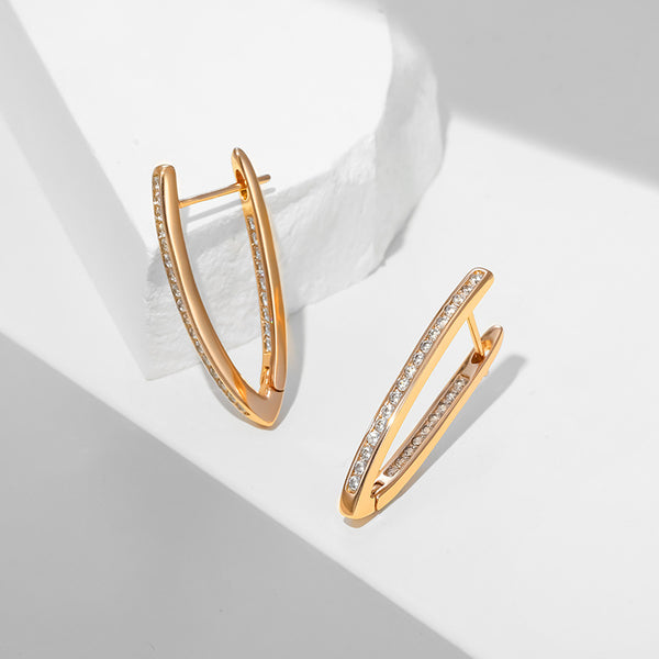 Simple Geometric Letters Exaggerated Ear Buckle Women's High Quality Earrings Temperament