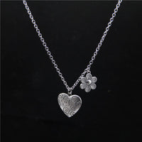 Punk Rock Flower Bear Heart Pendant Necklace Hip Hop Stainless Steel Jewelry Cool for Women Girl GiftsParty Nightclub Gifts