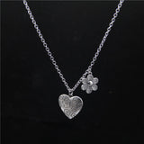Punk Rock Flower Bear Heart Pendant Necklace Hip Hop Stainless Steel Jewelry Cool for Women Girl GiftsParty Nightclub Gifts