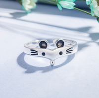 Fashion Little Mouse Ring Temperament Lovely Ring for Girls Open Rings Jewelry Wholesale