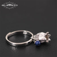 Handmade 925 Sterling Silver Hollow Small Flower Ring For Women