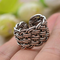 925 Sterling Silver Trendy Thai Silver Flower Ladies Finger Rings Jewelry For Women Open Ring Never Fade Gift