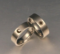Sun Moon Couples Rings For Women Men Round Game of Thrones Power Symbol Lovers Jewelry
