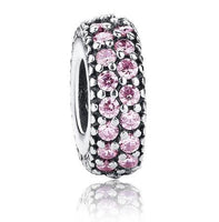 BAMOER 925-sterling-silver Inspiration Within Spacer Clear CZ Charm Fit Bracelet DIY PAS066