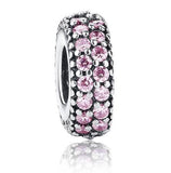 BAMOER 925-sterling-silver Inspiration Within Spacer Clear CZ Charm Fit Bracelet DIY PAS066