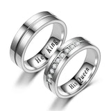 Titanium Romantic Couple Ring His Queen Her King DIY Engraved Alliance Engagement Wedding Rings For Men Women Jewelry
