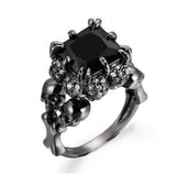 Skull Ring Zircon Punk Halloween Party Jewelry