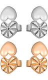 Earring Lifters - 2 Pairs of Adjustable Hypoallergenic Earring Lifts Back Clutches for Women Ear Lobe Support Patches (2 Pairs- Heart